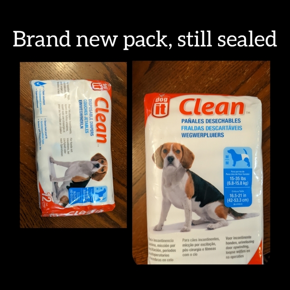 Do it, Clean. Disposable dog diapers. Sz Med 15-35 lbs. Brand new 12 pk - Picture 2 of 2
